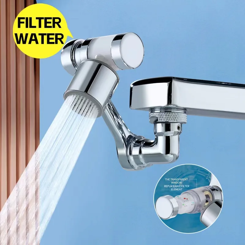 Rotating Faucet Filter Extender Robot Arm Nozzle Kitchen Bathroom Accessories Gadgets Swivel Tap Water Spray Aerator